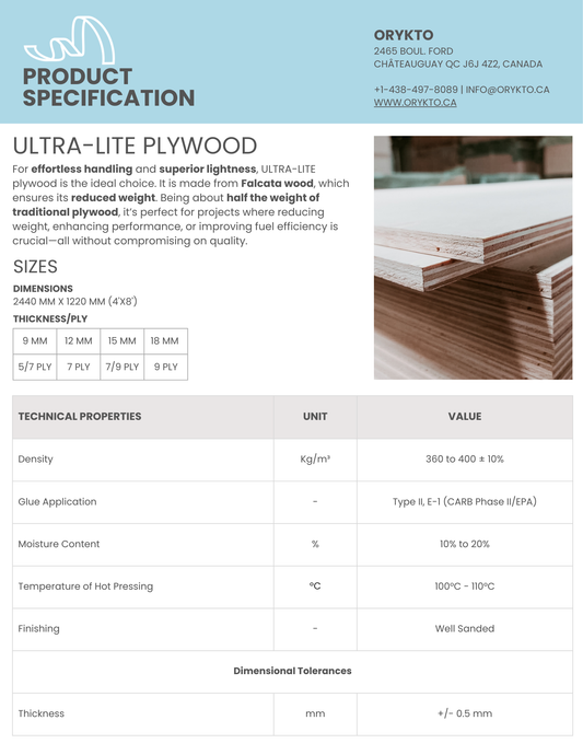 Ultra-Lite Plywood - ORYKTO